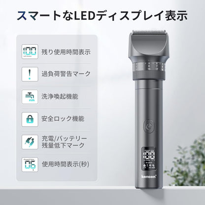 kensen バリカン 鼻毛カッター トリマー type-c充電式 ダイヤル調整41段階調整可能 ipx6防水